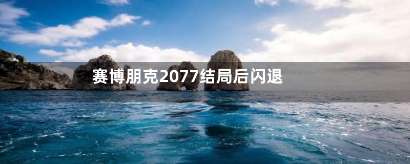 赛博朋克2077结局后闪退