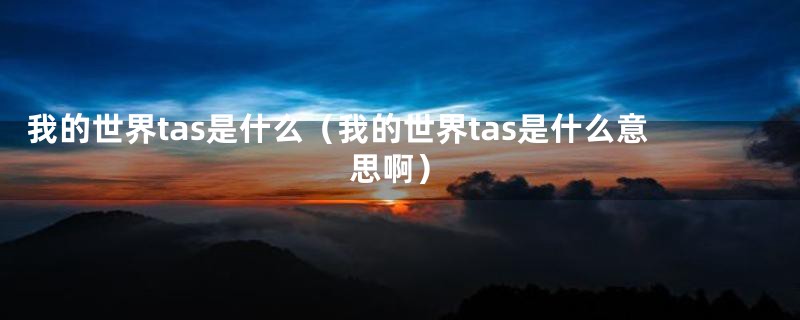 我的世界tas是什么（我的世界tas是什么意思啊）