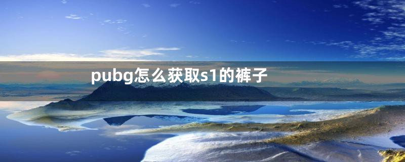 pubg怎么获取s1的裤子