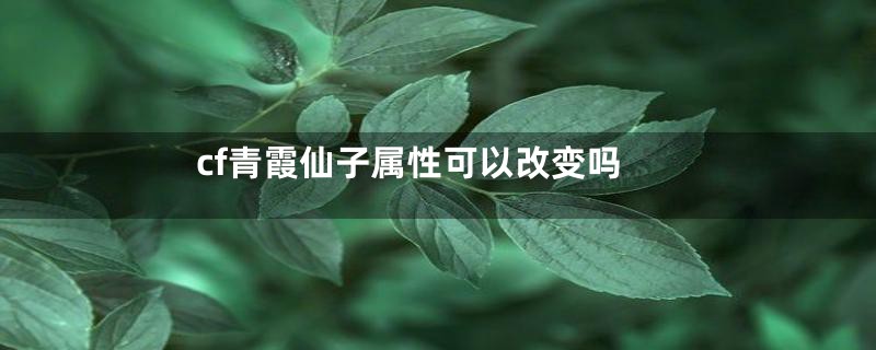 cf青霞仙子属性可以改变吗