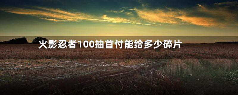 火影忍者100抽首付能给多少碎片