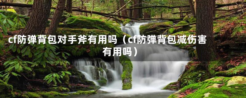 cf防弹背包对手斧有用吗（cf防弹背包减伤害有用吗）