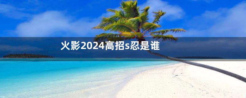 火影2024高招s忍是谁