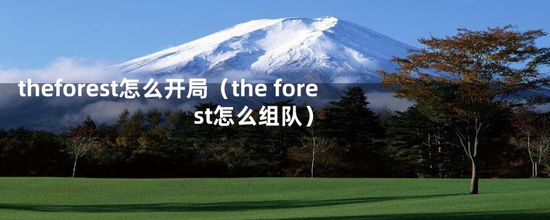 theforest怎么开局（the forest怎么组队）