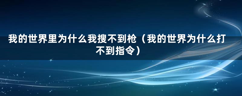 我的世界里为什么我搜不到枪（我的世界为什么打不到指令）