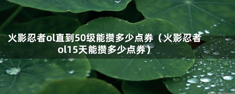 火影忍者ol直到50级能攒多少点券（火影忍者ol15天能攒多少点券）