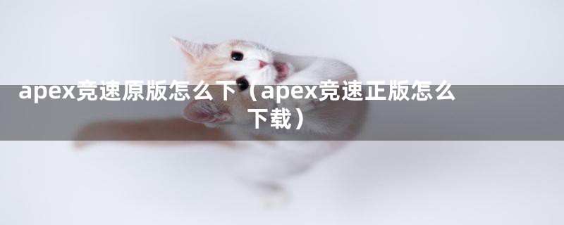 apex竞速原版怎么下（apex竞速正版怎么下载）