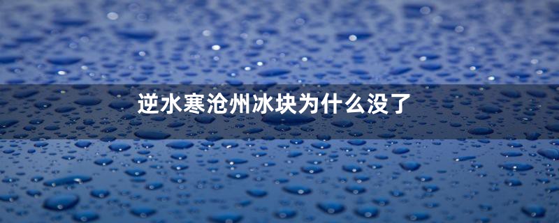 逆水寒沧州冰块为什么没了