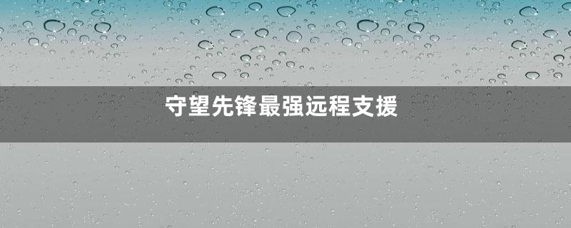 守望先锋最强远程支援