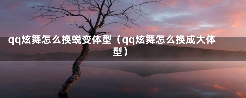 qq炫舞怎么换蜕变体型（qq炫舞怎么换成大体型）