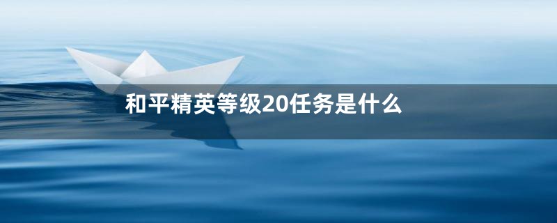 和平精英等级20任务是什么