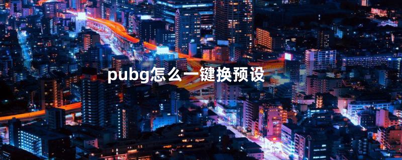 pubg怎么一键换预设