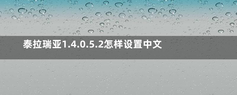 泰拉瑞亚1.4.0.5.2怎样设置中文