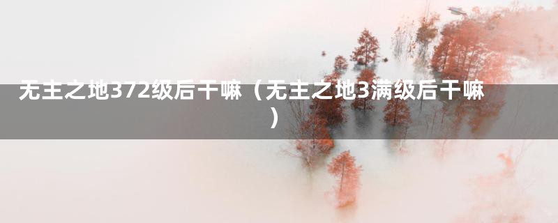 无主之地372级后干嘛（无主之地3满级后干嘛）