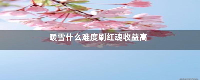 暖雪什么难度刷红魂收益高