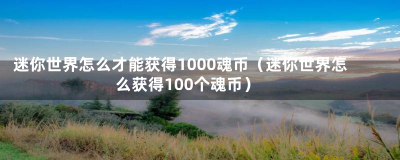 迷你世界怎么才能获得1000魂币（迷你世界怎么获得100个魂币）