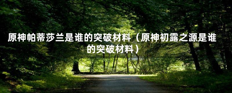 原神帕蒂莎兰是谁的突破材料（原神初露之源是谁的突破材料）