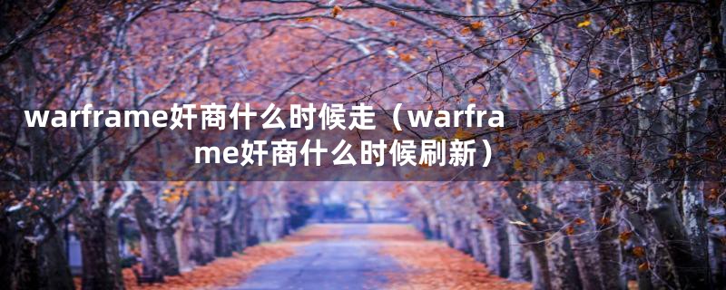 warframe奸商什么时候走（warframe奸商什么时候刷新）