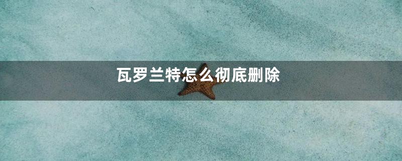 瓦罗兰特怎么彻底删除