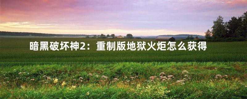 暗黑破坏神2：重制版地狱火炬怎么获得