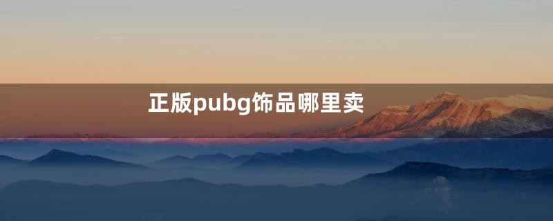 正版pubg饰品哪里卖