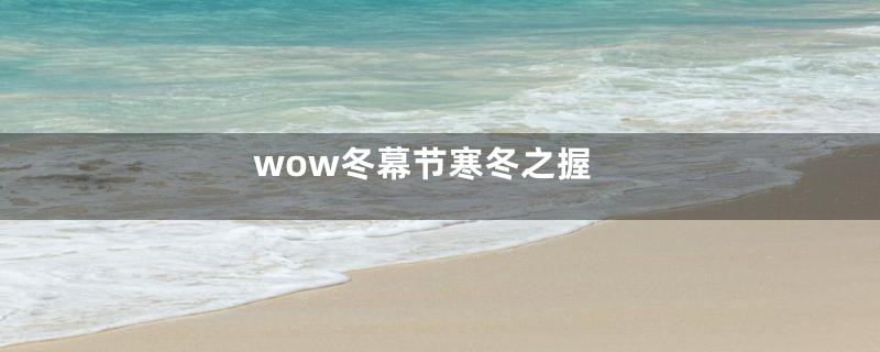 wow冬幕节寒冬之握