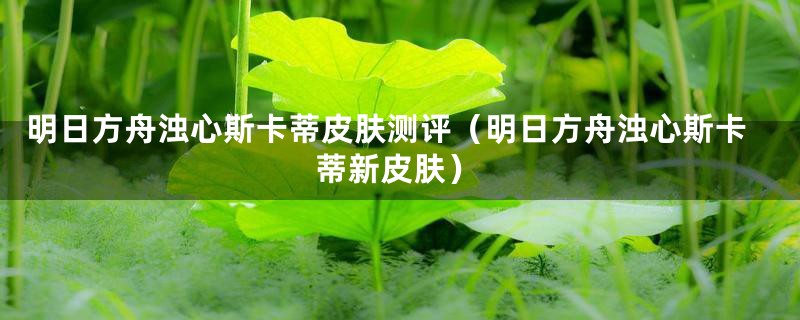 明日方舟浊心斯卡蒂皮肤测评（明日方舟浊心斯卡蒂新皮肤）