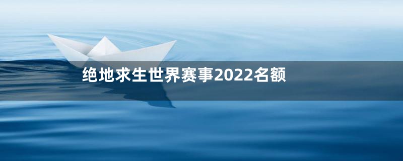 绝地求生世界赛事2022名额