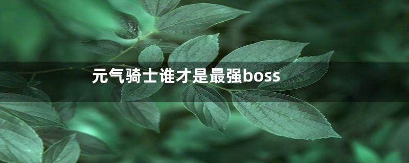 元气骑士谁才是最强boss