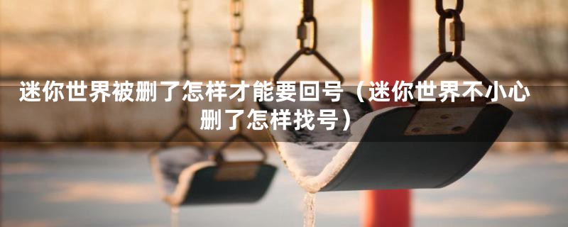 迷你世界被删了怎样才能要回号（迷你世界不小心删了怎样找号）