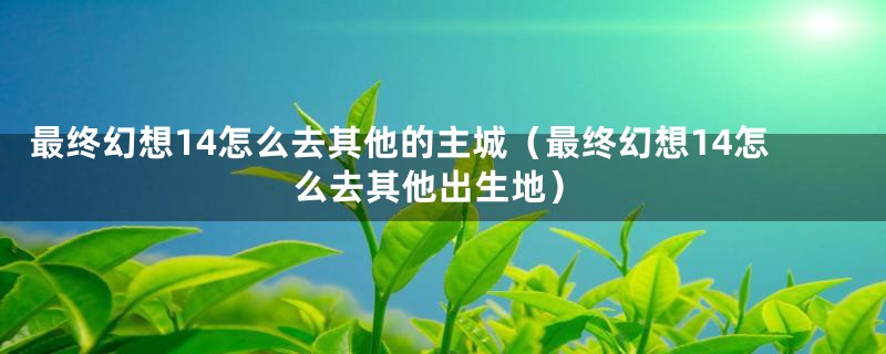 最终幻想14怎么去其他的主城（最终幻想14怎么去其他出生地）