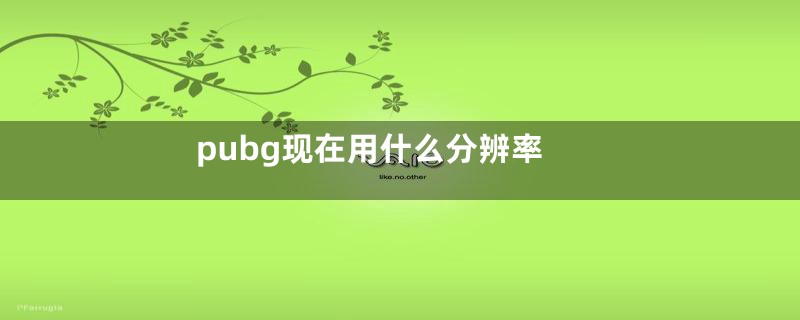 pubg现在用什么分辨率