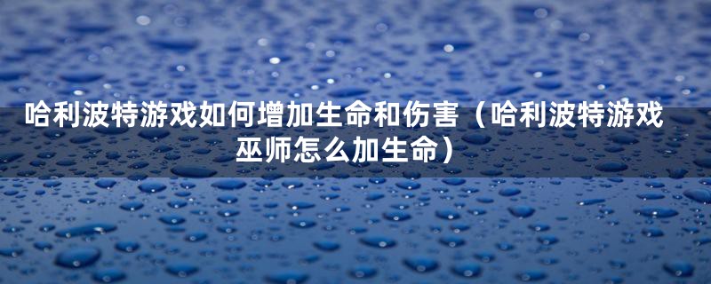 哈利波特游戏如何增加生命和伤害（哈利波特游戏巫师怎么加生命）