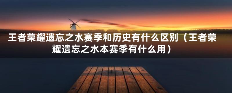 王者荣耀遗忘之水赛季和历史有什么区别（王者荣耀遗忘之水本赛季有什么用）