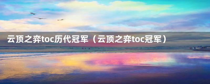 云顶之弈toc历代冠军（云顶之弈toc冠军）