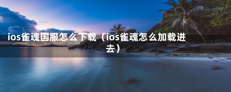 ios雀魂国服怎么下载（ios雀魂怎么加载进去）