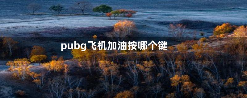 pubg飞机加油按哪个键