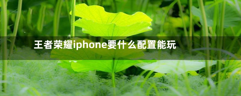 王者荣耀iphone要什么配置能玩