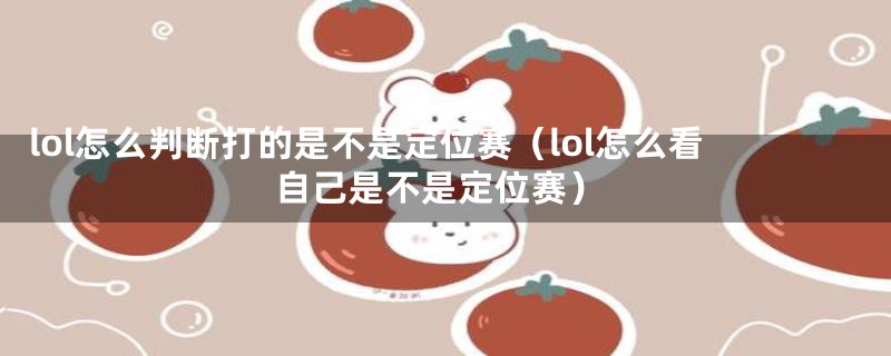 lol怎么判断打的是不是定位赛（lol怎么看自己是不是定位赛）