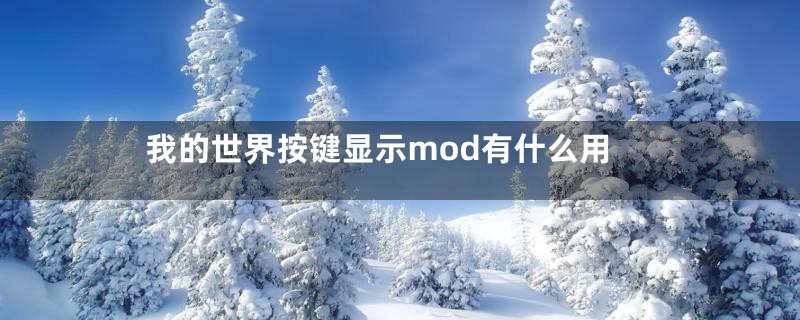 我的世界按键显示mod有什么用