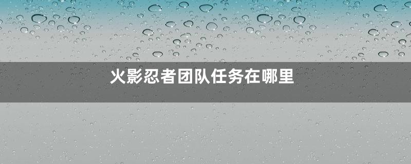 火影忍者团队任务在哪里