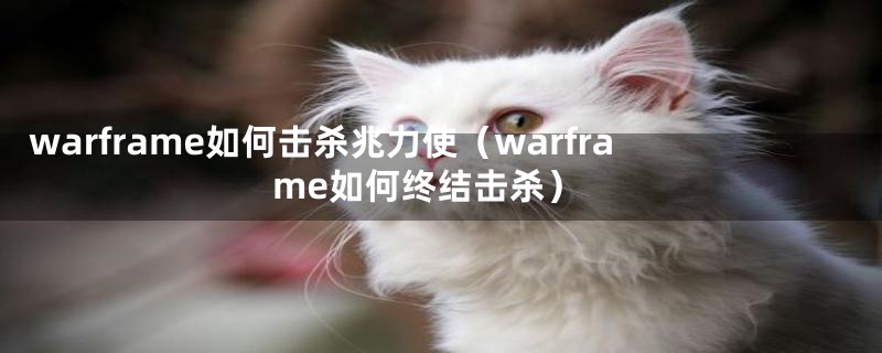 warframe如何击杀兆力使（warframe如何终结击杀）