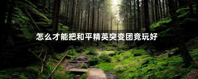 怎么才能把和平精英突变团竞玩好