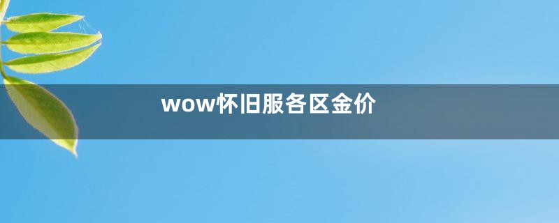 wow怀旧服各区金价