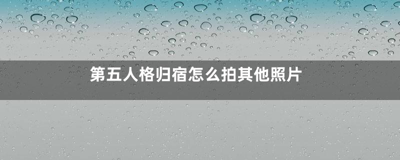 第五人格归宿怎么拍其他照片