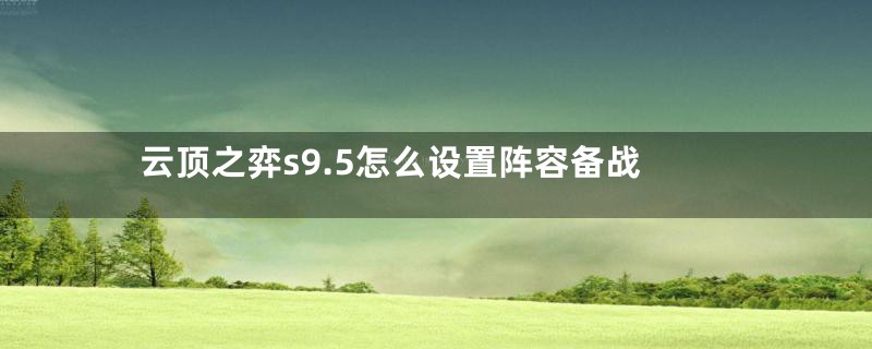 云顶之弈s9.5怎么设置阵容备战