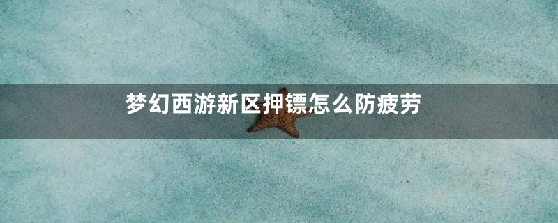 梦幻西游新区押镖怎么防疲劳