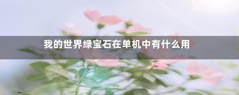 我的世界绿宝石在单机中有什么用