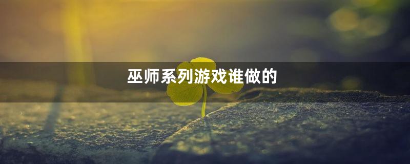 巫师系列游戏谁做的