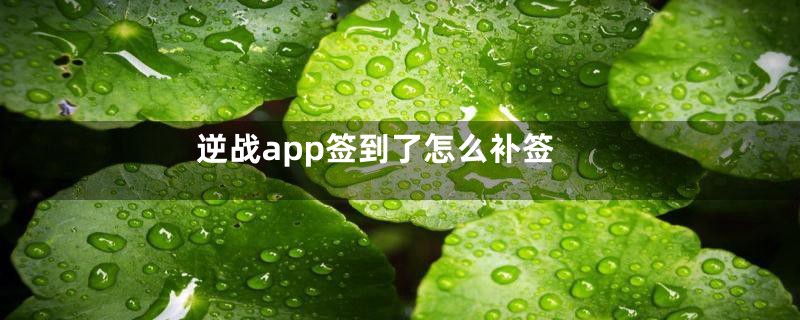 逆战app签到了怎么补签